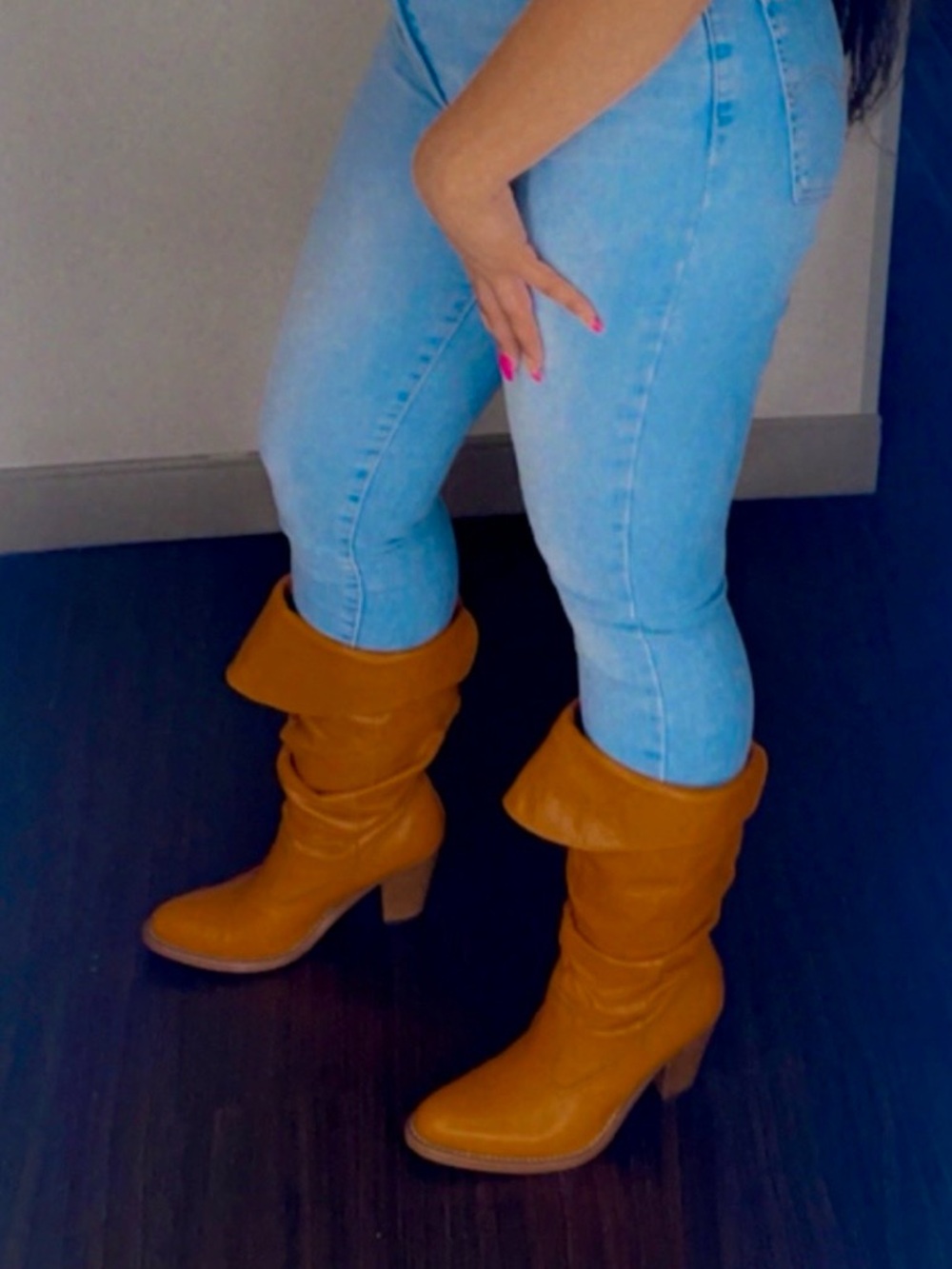 Vintage Jeffery Campbell Genuine Leather Heeled Slouch Boots Excellent Condition